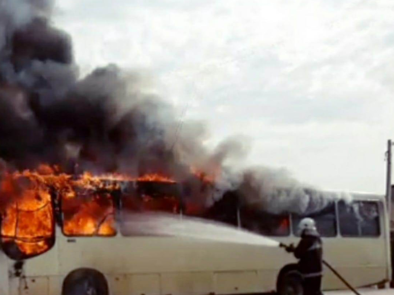 Ônibus circular pega fogo em Jaguarão