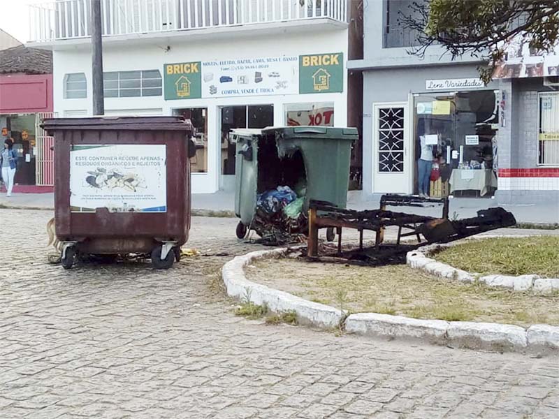 Novo ato de vandalismo contra containers de lixo eleva para R$ 12 mil prejuízo da Prefeitura de Piratini