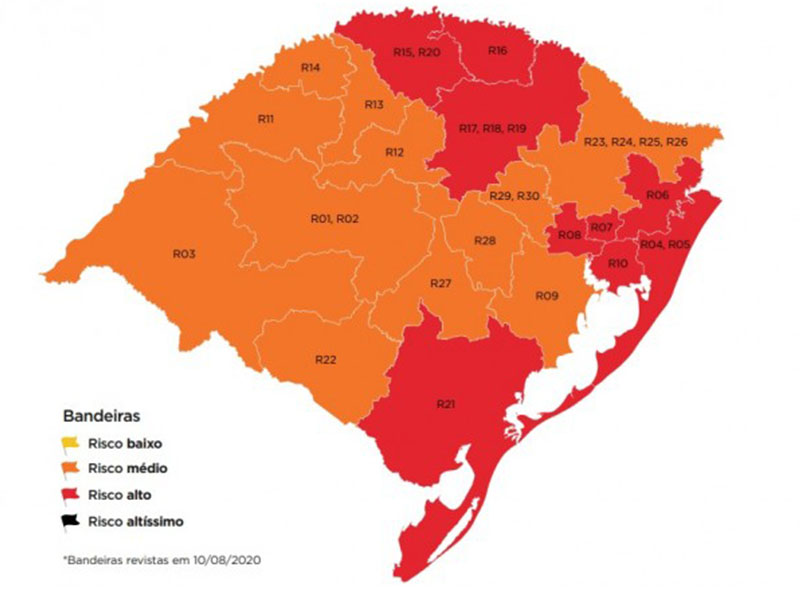 14ª rodada do Distanciamento Controlado tem nove regiões em vermelho no mapa definitivo