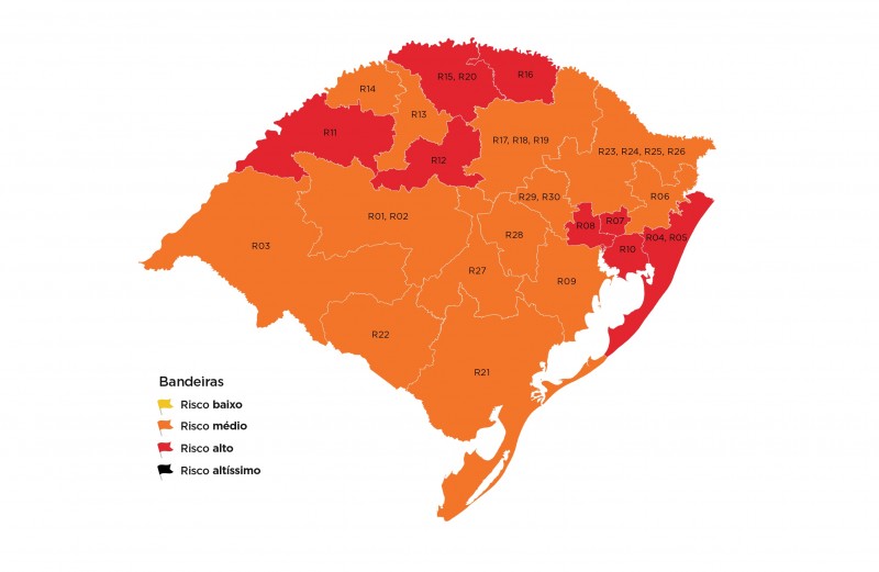 Oito regiões ficam na bandeira vermelha na 18ª rodada do Distanciamento Controlado
