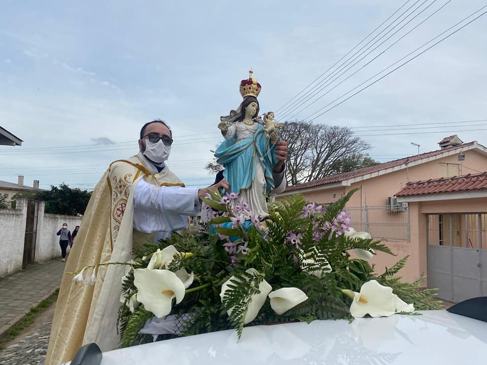 Cerrito realiza missa e procissão motorizada em comemoração à padroeira