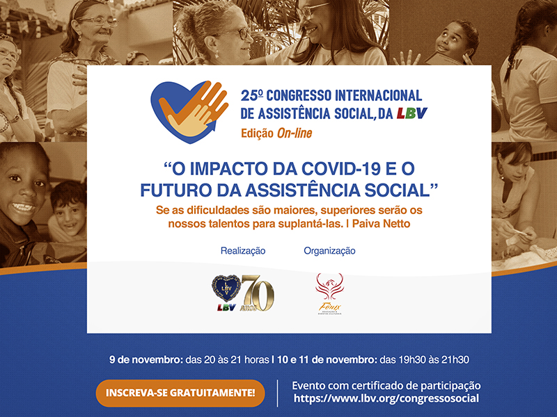 25º Congresso Internacional de Assistência Social, da LBV, ocorrerá em novembro