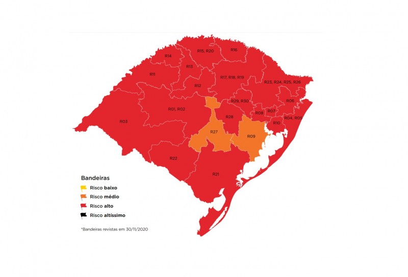 Com dois recursos aceitos, mapa definitivo da 30ª rodada do Distanciamento Controlado tem 19 regiões em vermelho
