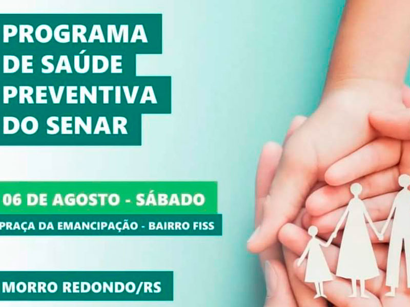 Morro Redondo: Programa de Saúde Preventiva do Senar será realizado no sábado (6)