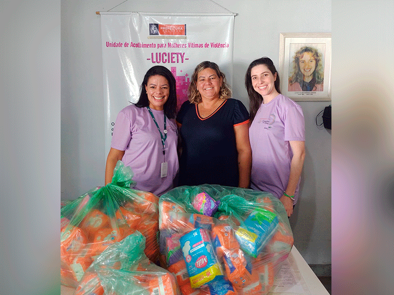 Pelotas: Colaboradoras da Ecosul doam absorventes para casa Luciety