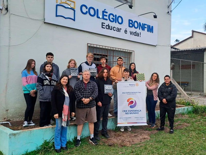Rotary Club de Morro Redondo colabora com o clube de Xadrez Bonfim