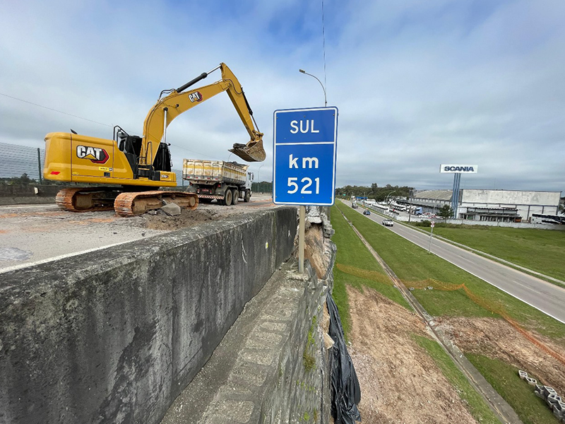 Pelotas: Ecosul inicia obra em muro de contenção no km 521 da BR-116