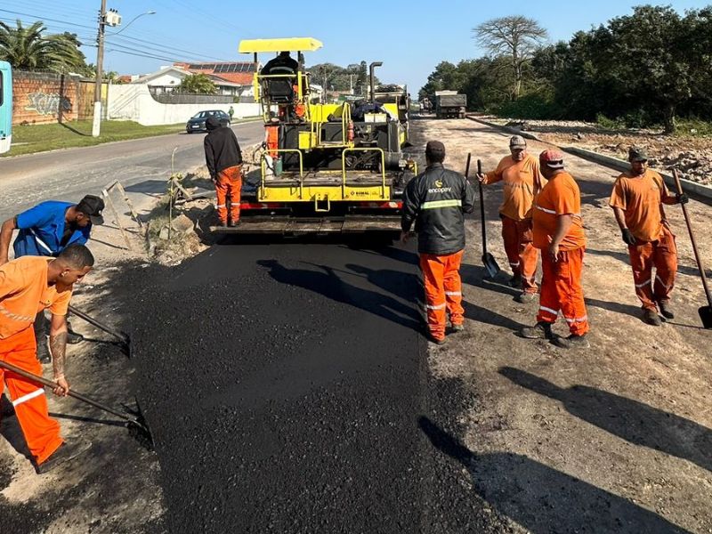 Pelotas: Obras na Francisco Caruccio chegam na etapa da pavimentação