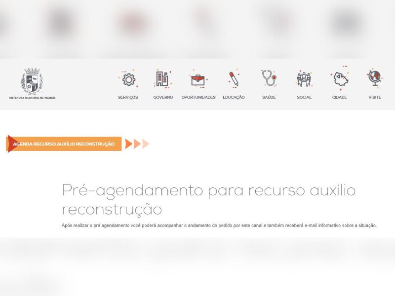 Pelotas: Agendamento para o Auxílio Reconstrução passa a ser on-line