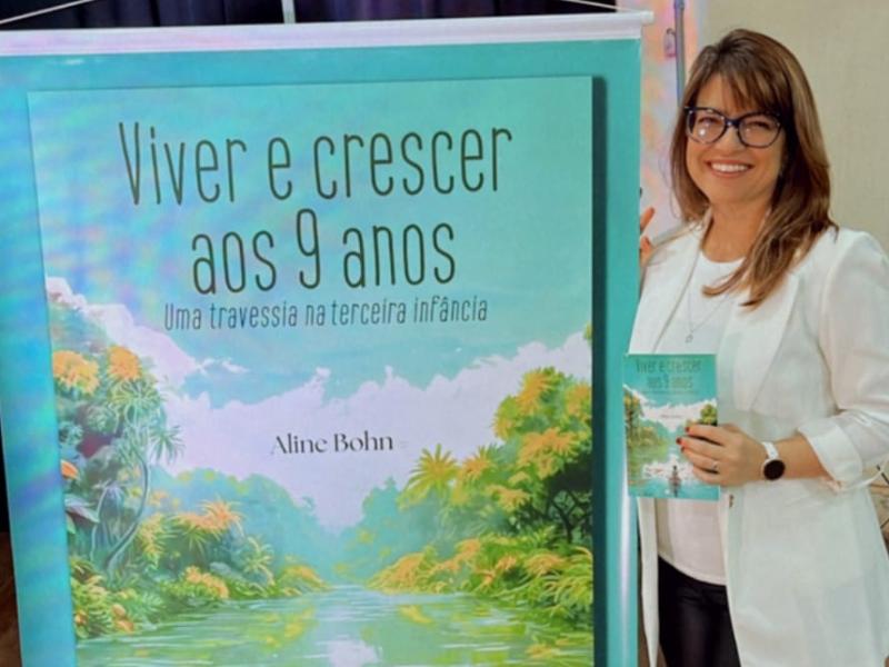 Psicóloga Aline Bohn lança livro “Viver e Crescer aos 9 anos” em Morro Redondo