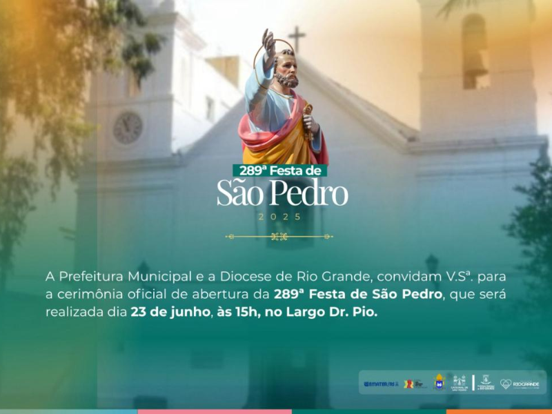 Rio Grande: 289ª Festa de São Pedro começa na segunda-feira (23)