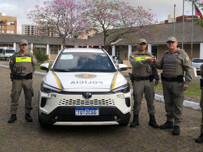 4º BPM recebe nova viatura para reforçar o policiamento ostensivo em Pelotas