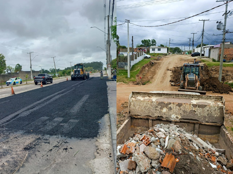 Prefeitura de Pelotas realiza obras de pavimentação em diferentes regiões da cidade
