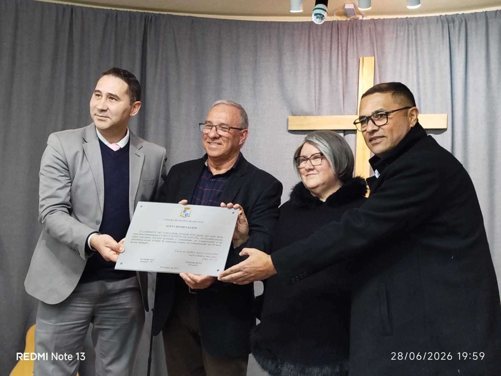Igreja Batista Filadélfia de Pelotas é homenageada pelos 94 anos de serviços prestados à comunidade
